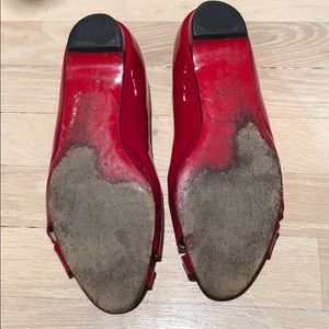 Christian Louboutin Shoes - Christian Louboutin red patent cross cross flats Christian Louboutin Shoes - Christian Louboutin red patent cross cross flats